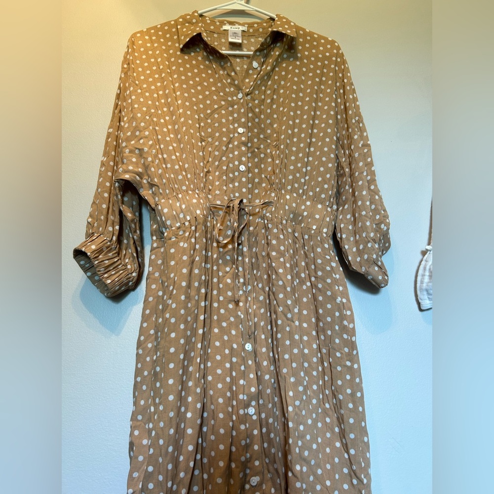 Esley Midi Polka Dot Dress